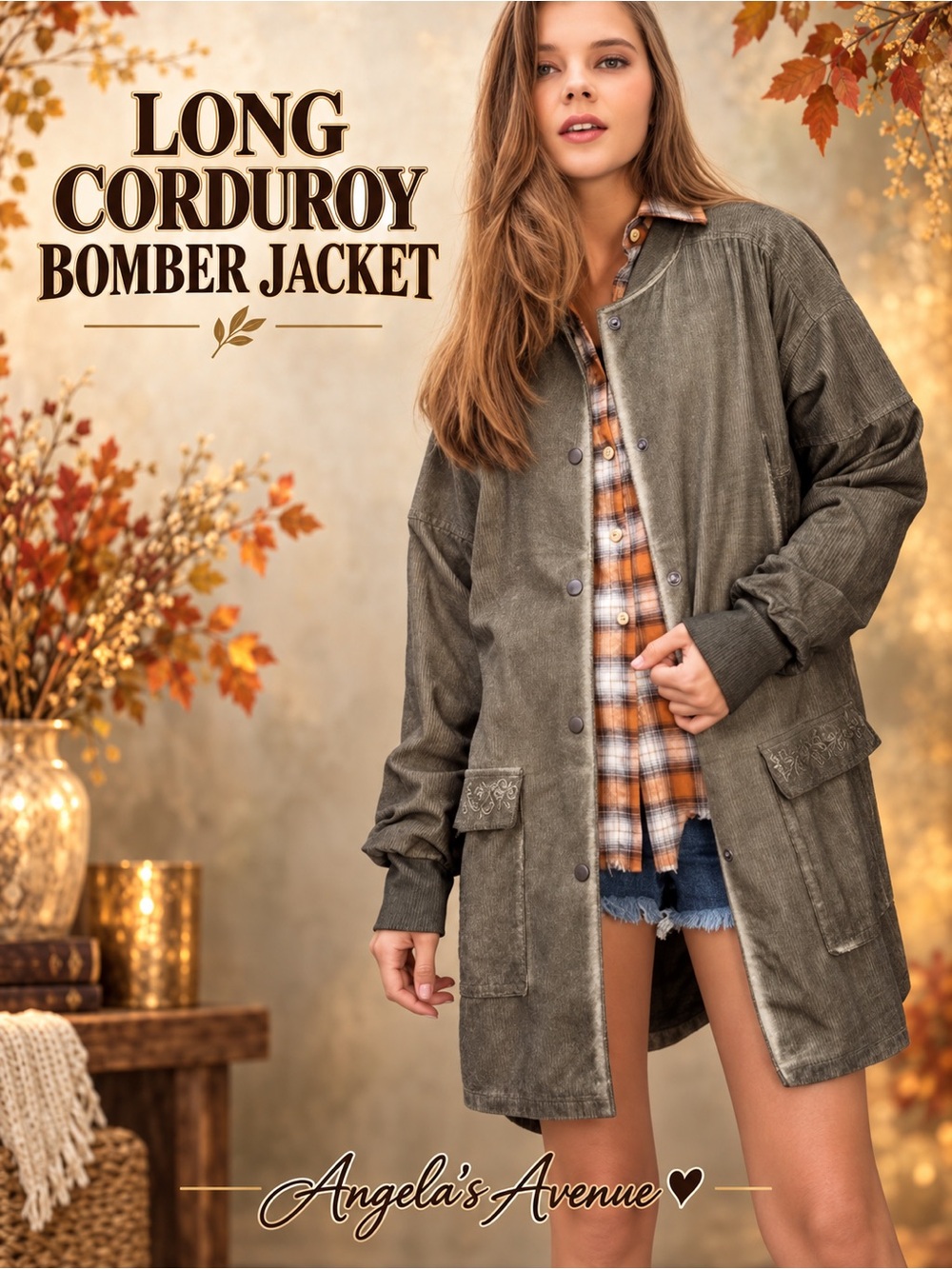 Gorgeous Olive Brown Bomber Jacket NEW